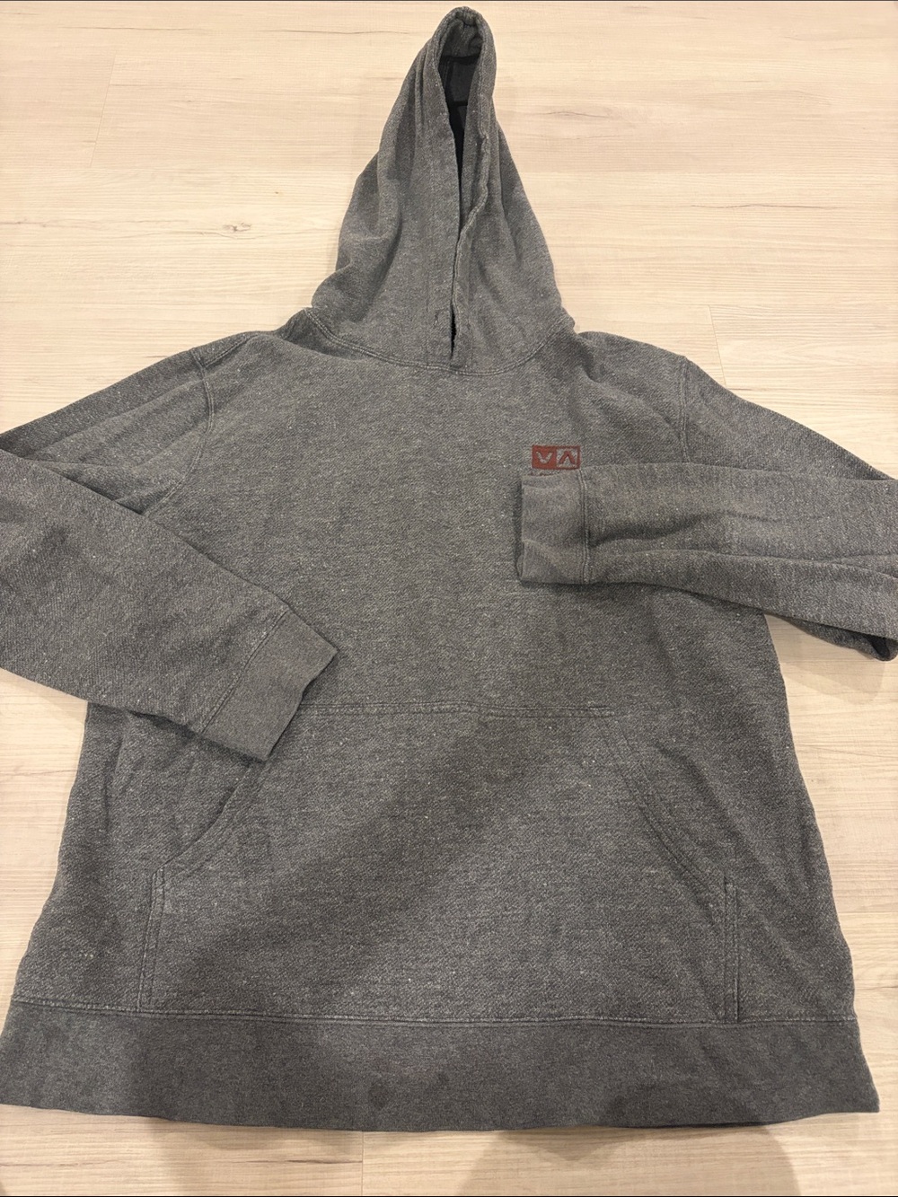 RVCA Men's Heather Gray Hooded Pullover Sweatshirt
